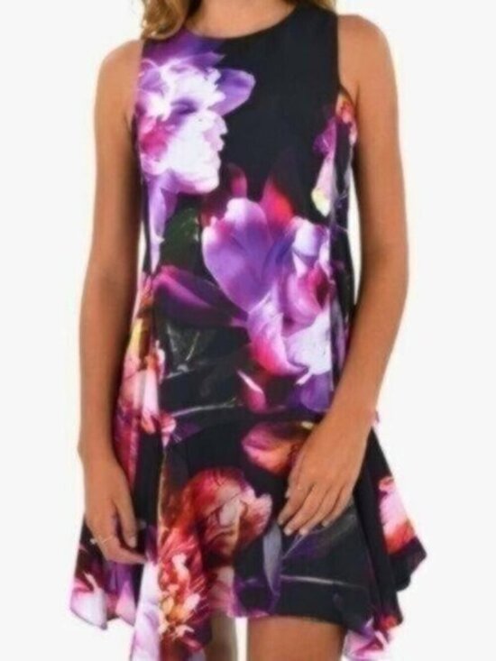 julia jordan Dresses & Skirts - NWT Julia Jordan Abstract Floral Sleeveless Hanky Hem Dress